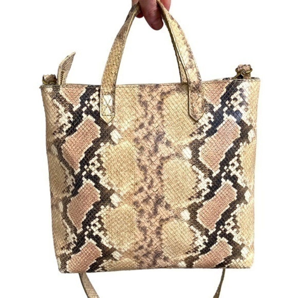 Madewell python snake embossed transporter two wa… - image 1